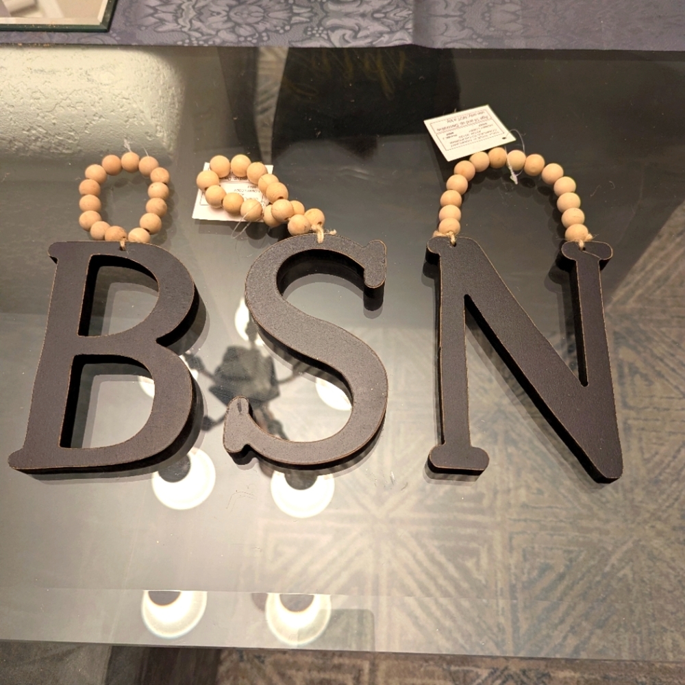 Home Decor BSN Wooden Letters in Black  New!